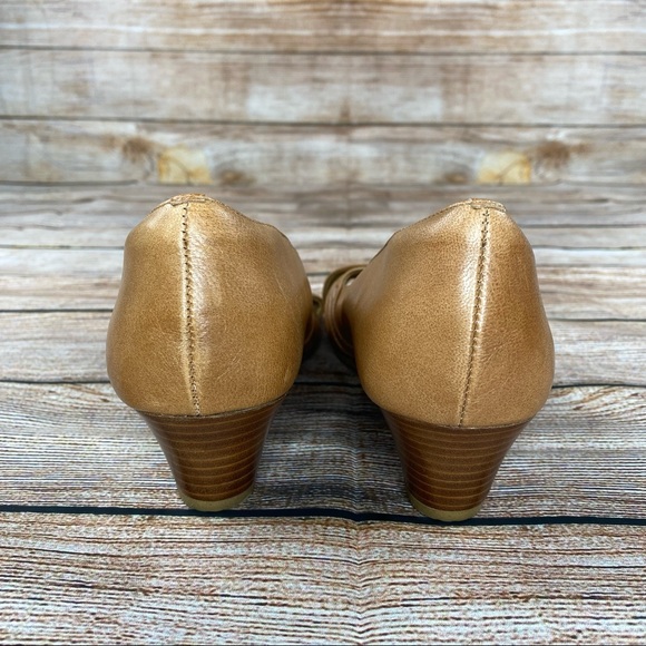 SoftSpots Peeptoe Wedged Sandals Women Size 10 Slip On Shoes - Brown - NEW. - Picture 2 of 10